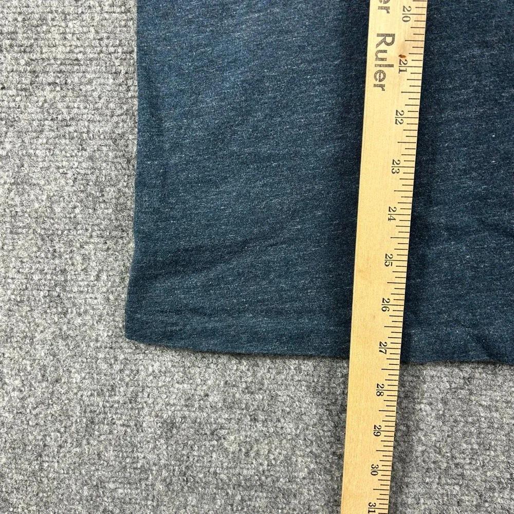Polo Ralph Lauren V-Neck T-Shirt Mens‎ Medium Navy Blue Heathered Pony Logo Tee